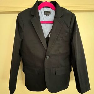 Crewcuts- Boys' Thompson suit jacket in flex chino- color dark Pacific- size 8.